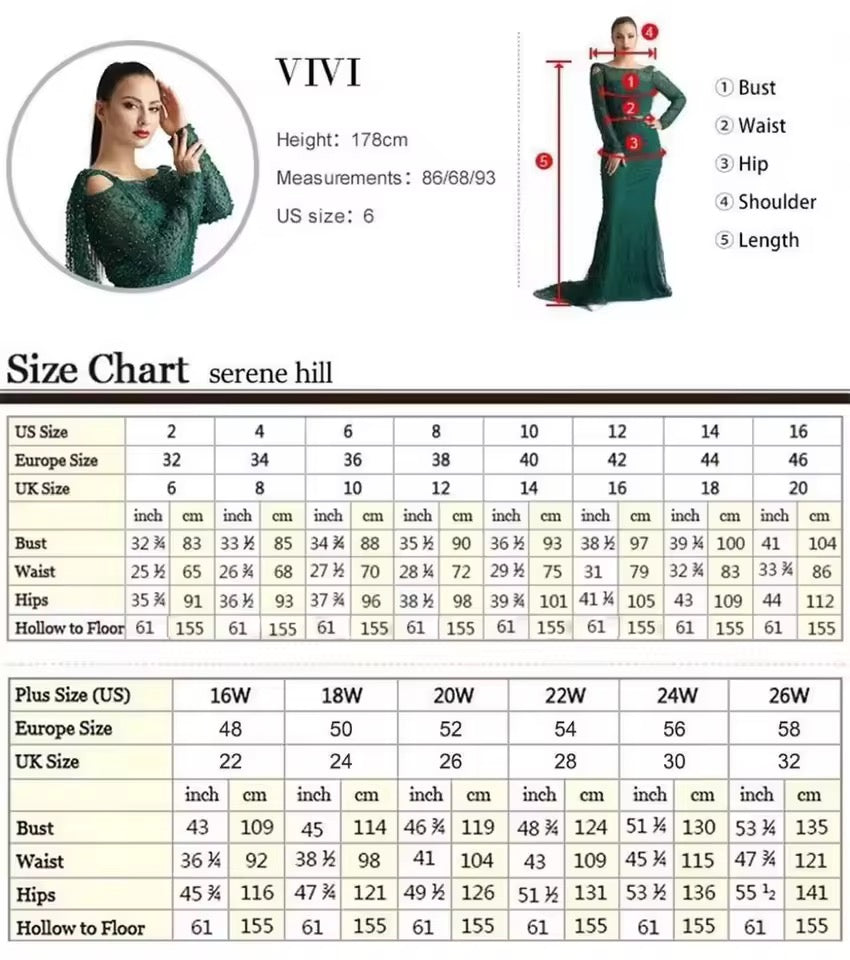 Dubai Mermaid Evening Dress – Luxury Modest Arabic Formal Gown LA72714
