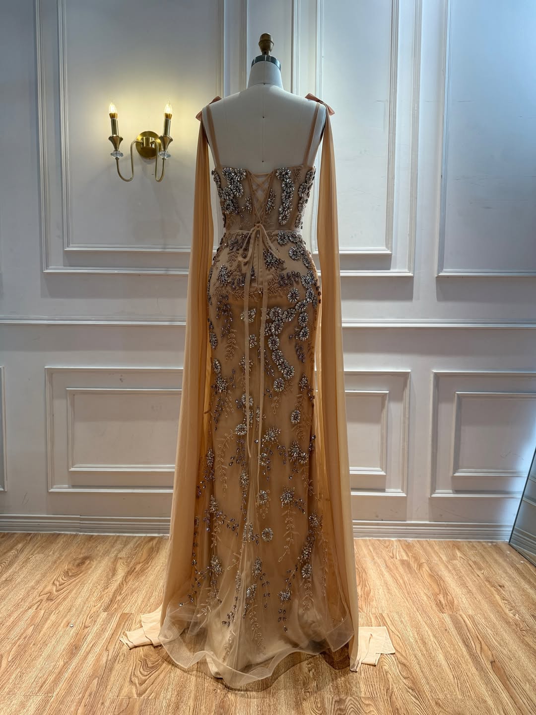 Pink Sweetheart Beaded Mermaid Evening Dress with Bow Decoration LA73714