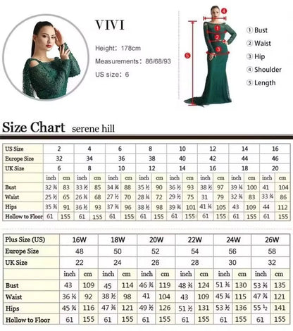 Dubai Mermaid Evening Dress – Luxury Modest Arabic Formal Gown LA72714
