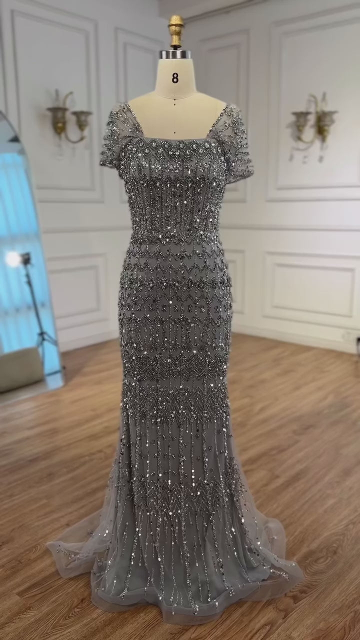 Dubai Mermaid Evening Dress – Luxury Modest Arabic Formal Gown LA72714