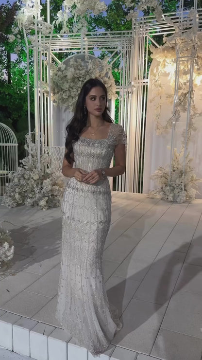 Dubai Mermaid Evening Dress – Luxury Modest Arabic Formal Gown LA72714