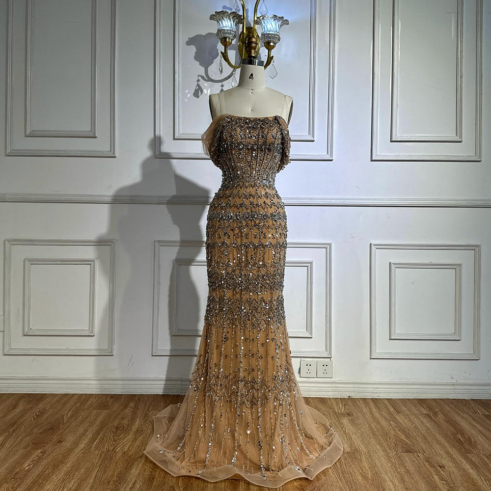 Dubai Mermaid Evening Dress – Luxury Modest Arabic Formal Gown LA72714