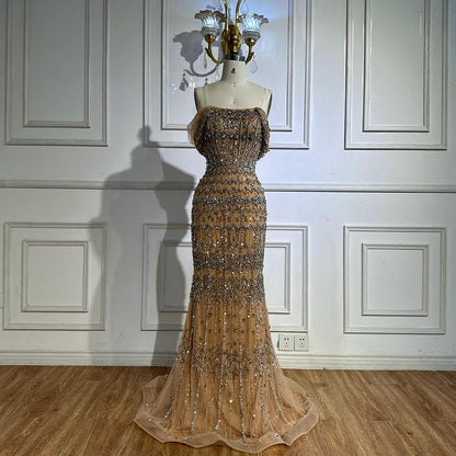 Dubai Mermaid Evening Dress – Luxury Modest Arabic Formal Gown LA72714