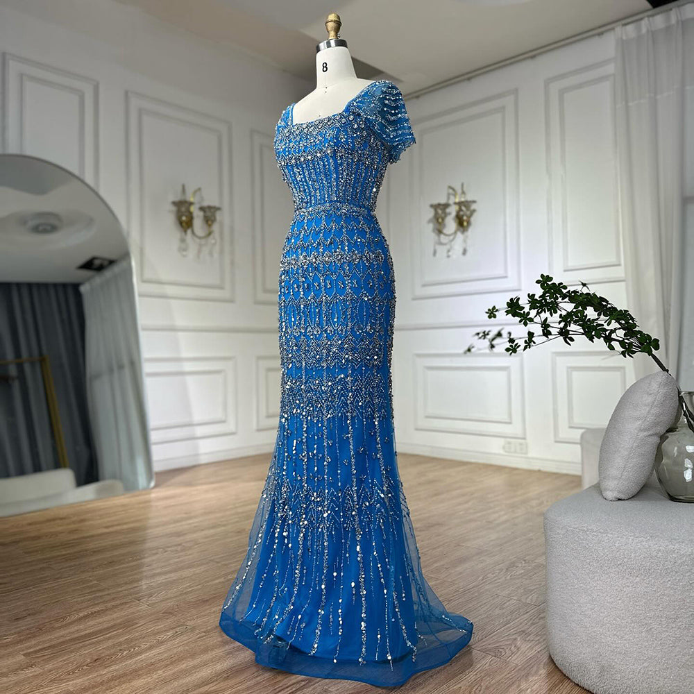 Dubai Mermaid Evening Dress – Luxury Modest Arabic Formal Gown LA72714