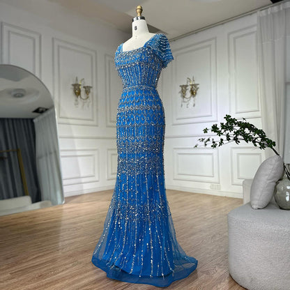 Dubai Mermaid Evening Dress – Luxury Modest Arabic Formal Gown LA72714