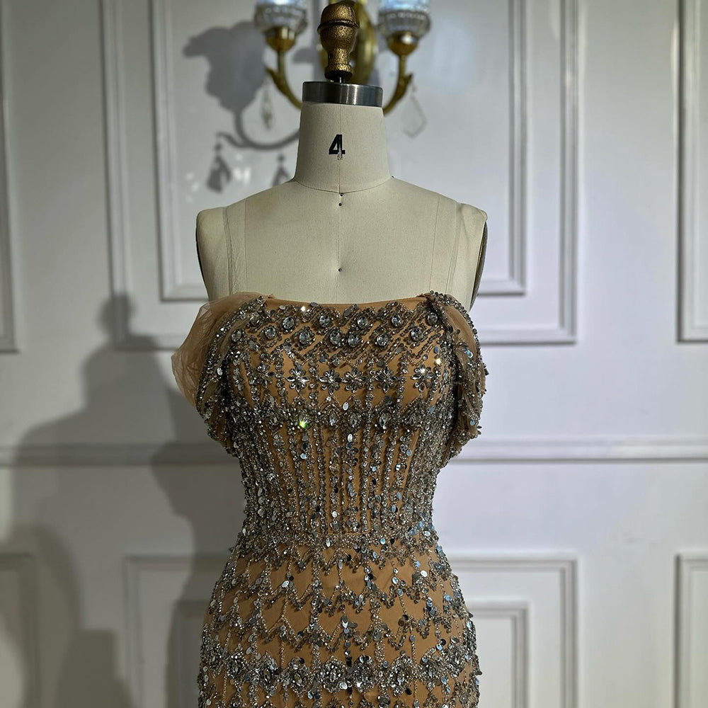 Dubai Mermaid Evening Dress – Luxury Modest Arabic Formal Gown LA72714
