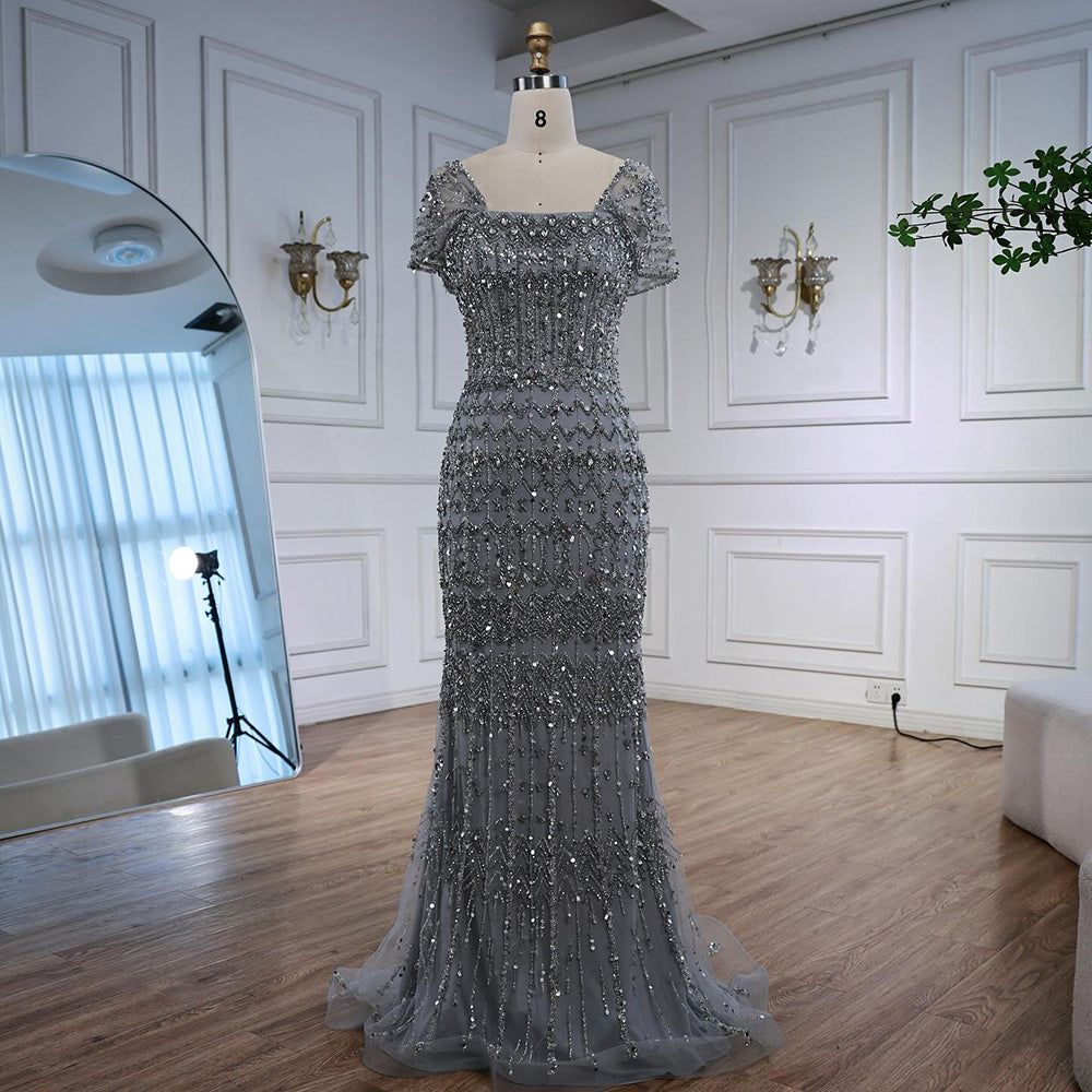 Dubai Mermaid Evening Dress – Luxury Modest Arabic Formal Gown LA72714