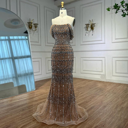 Dubai Mermaid Evening Dress – Luxury Modest Arabic Formal Gown LA72714