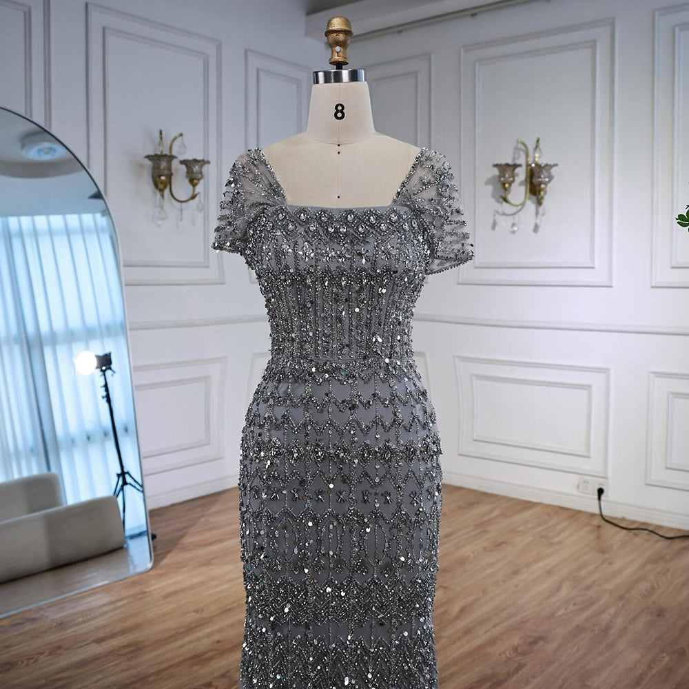 Dubai Mermaid Evening Dress – Luxury Modest Arabic Formal Gown LA72714