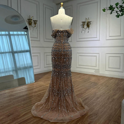 Dubai Mermaid Evening Dress – Luxury Modest Arabic Formal Gown LA72714
