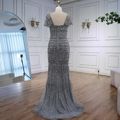 Dubai Mermaid Evening Dress – Luxury Modest Arabic Formal Gown LA72714