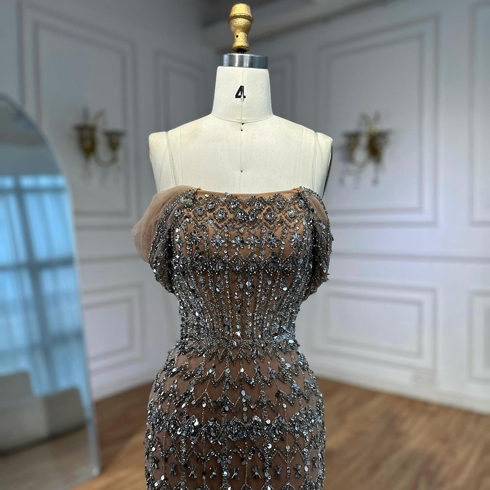 Dubai Mermaid Evening Dress – Luxury Modest Arabic Formal Gown LA72714