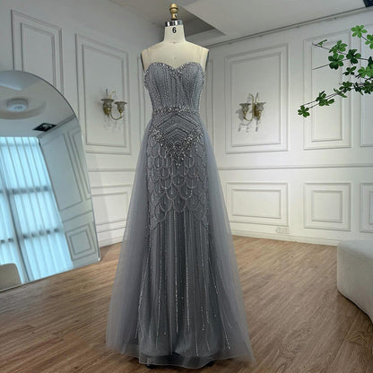 Luxury Nude Beaded Sleeveless Evening Dress with Cape LA73129