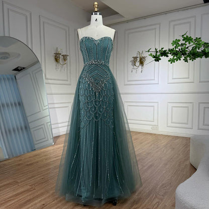 Luxury Nude Beaded Sleeveless Evening Dress with Cape LA73129