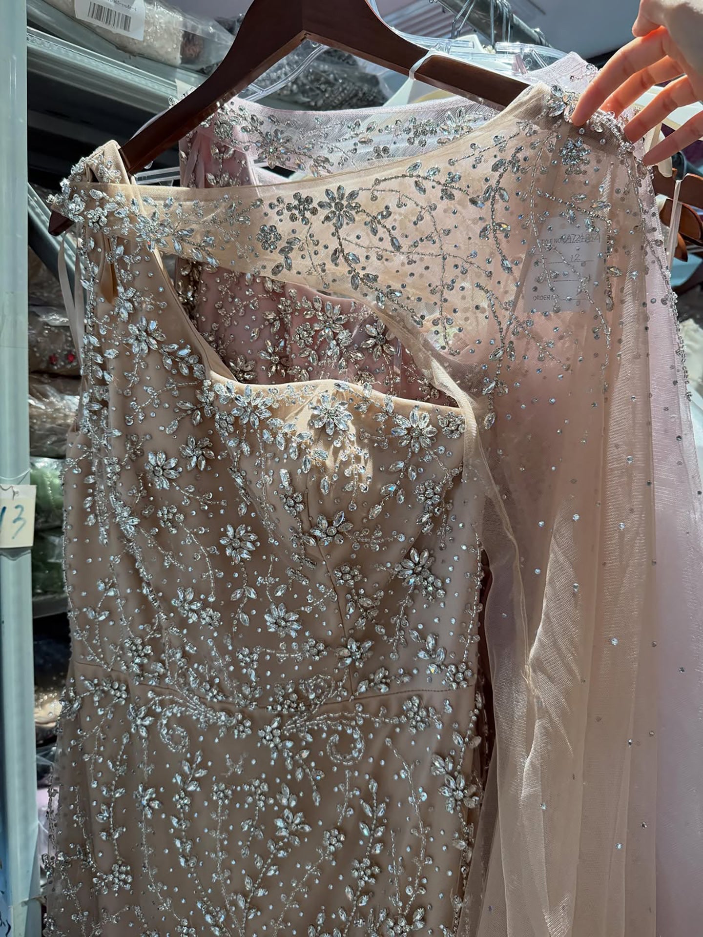 Luxury Nude Crystal Beaded One-Shoulder Mermaid Dress LA73485A