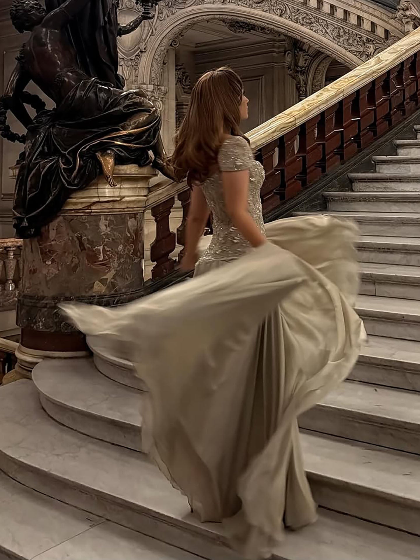 Luxury Caramel Beaded Cap Sleeve Chiffon A Line Evening Dress LA73947