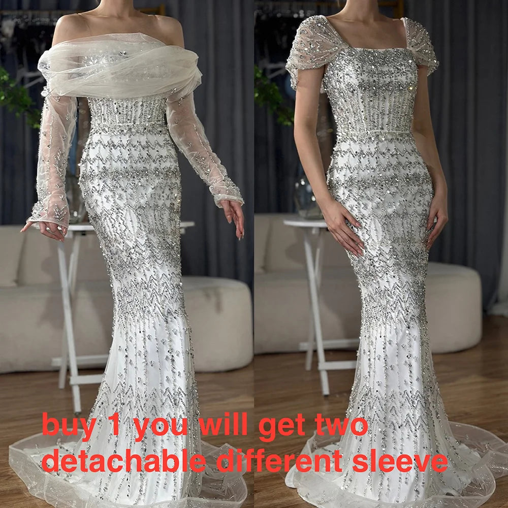 Dubai Mermaid Evening Dress – Luxury Modest Arabic Formal Gown LA72714