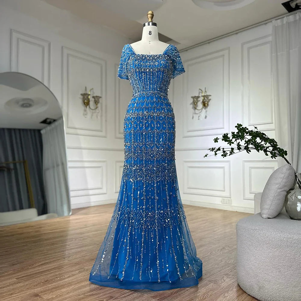 Dubai Mermaid Evening Dress – Luxury Modest Arabic Formal Gown LA72714