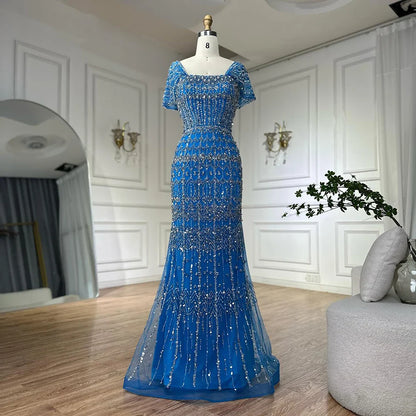 Dubai Mermaid Evening Dress – Luxury Modest Arabic Formal Gown LA72714
