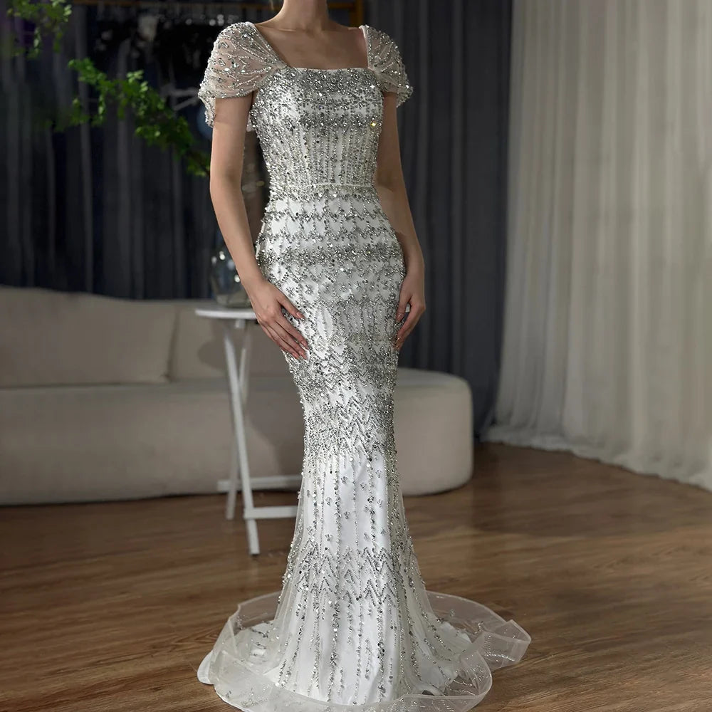 Dubai Mermaid Evening Dress – Luxury Modest Arabic Formal Gown LA72714