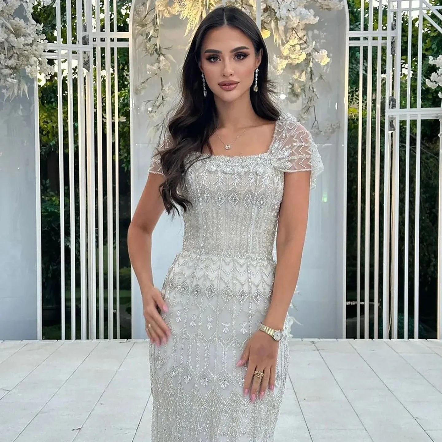 Dubai Mermaid Evening Dress – Luxury Modest Arabic Formal Gown LA72714