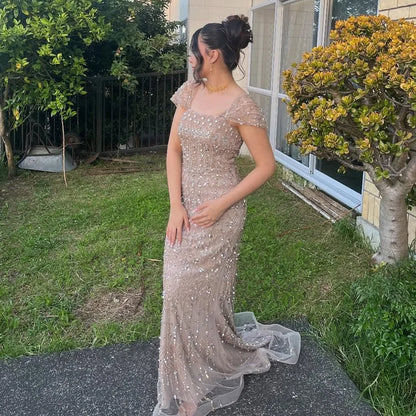 Dubai Mermaid Evening Dress – Luxury Modest Arabic Formal Gown LA72714