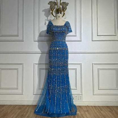Dubai Mermaid Evening Dress – Luxury Modest Arabic Formal Gown LA72714