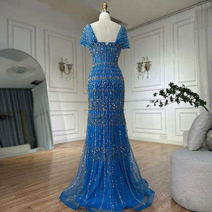 Dubai Mermaid Evening Dress – Luxury Modest Arabic Formal Gown LA72714