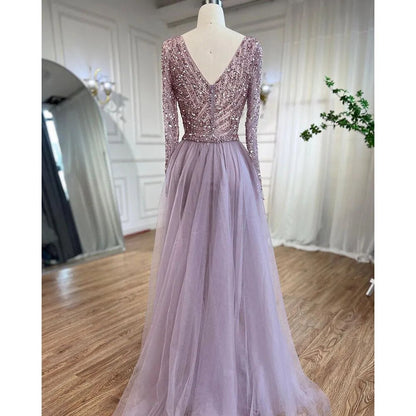 Beaded Green Luxury Evening Dresses with Detachable Tulle Skirt LA71750