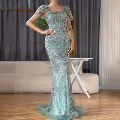 Dubai Mermaid Evening Dress – Luxury Modest Arabic Formal Gown LA72714