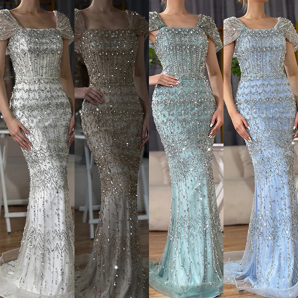 Dubai Mermaid Evening Dress – Luxury Modest Arabic Formal Gown LA72714