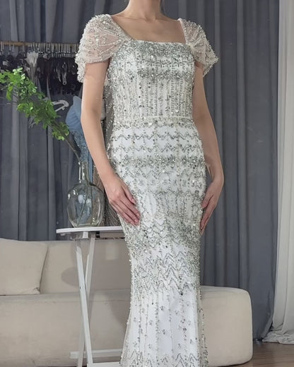 Dubai Mermaid Evening Dress – Luxury Modest Arabic Formal Gown LA72714